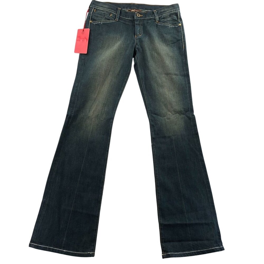 NWT Alexandre Caugant AC Womens Jeans Size 30 Bootcut Leg Blue Denim Retro Y2K